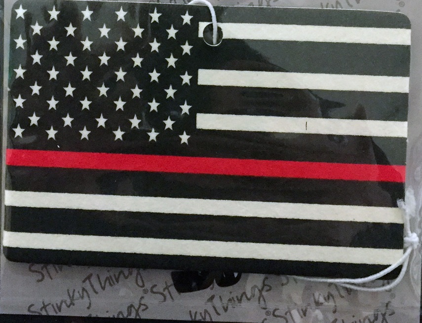 Thin Red Line Flag Air Freshener - Click Image to Close